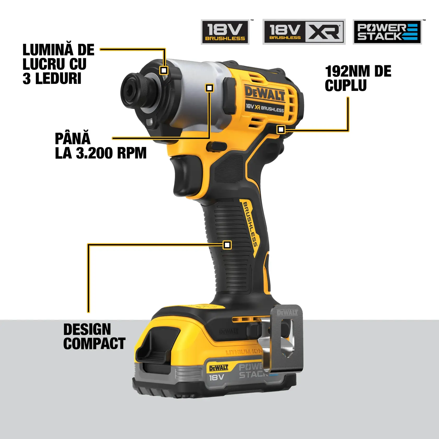 Șurubelniță de impact fără perii 18 V XR - 1 X POWERSTACK™