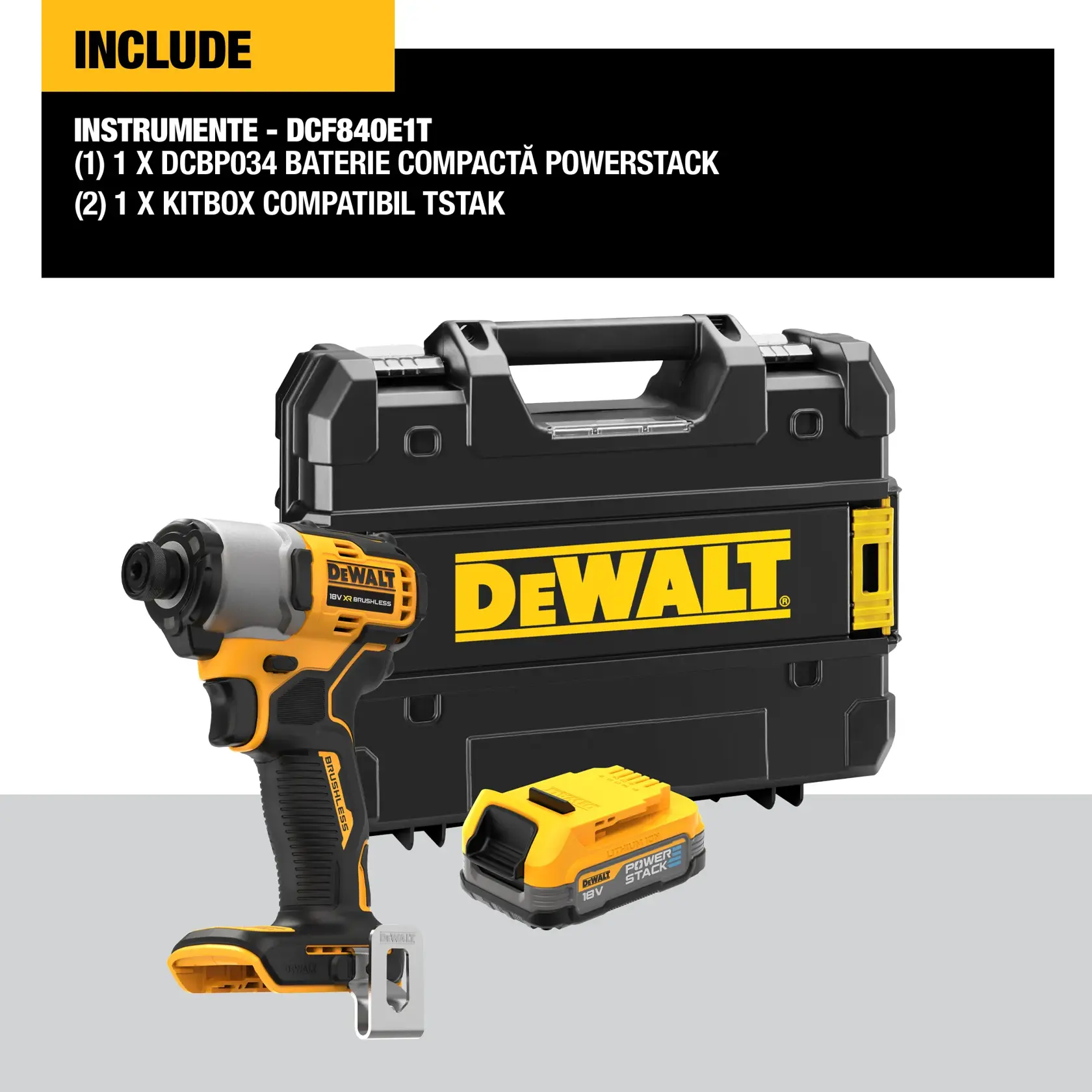 Șurubelniță de impact fără perii 18 V XR - 1 X POWERSTACK™