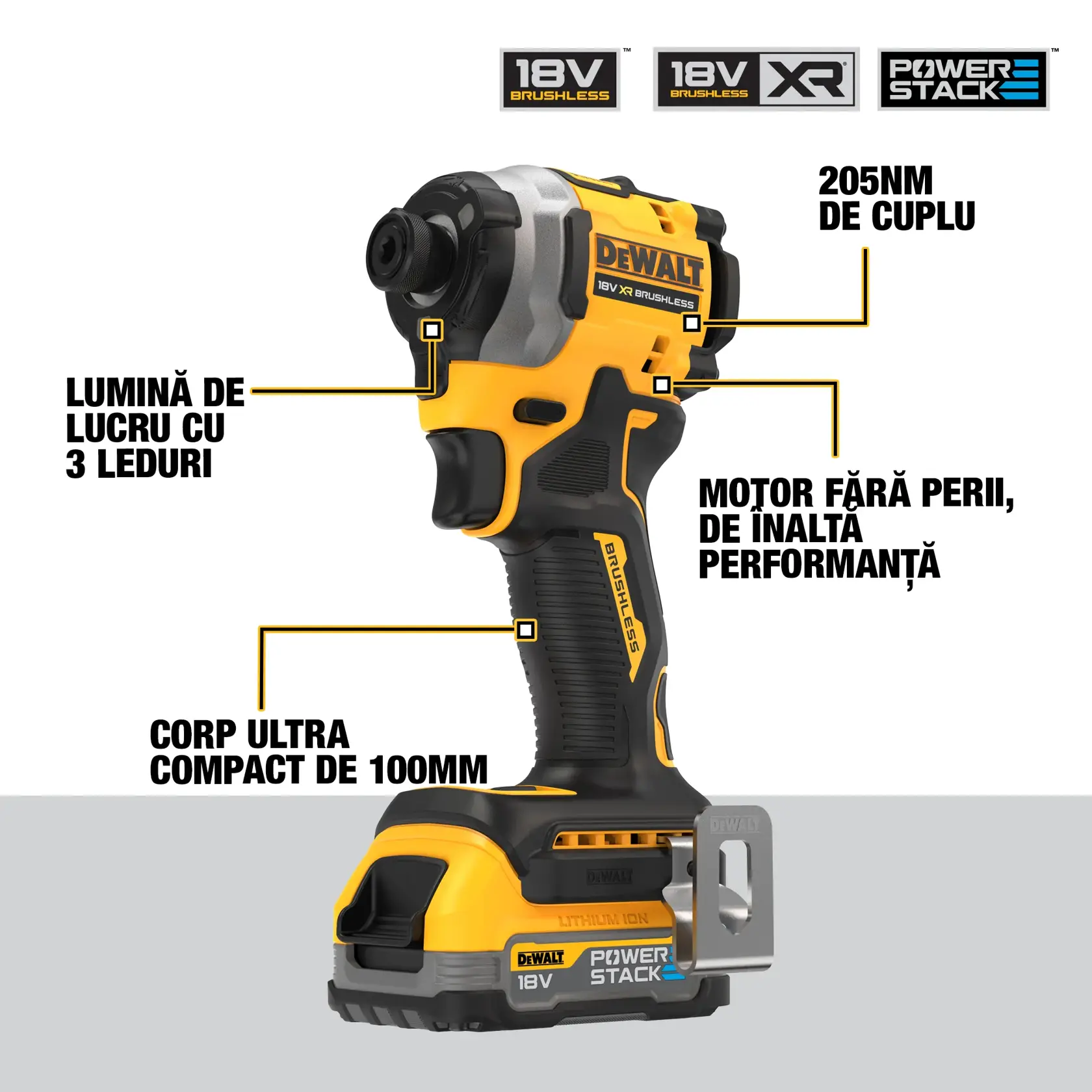 Mașină de găurit cu percuție compactă fără perii de 18 V XR - 2 X POWERSTACK™ Compact