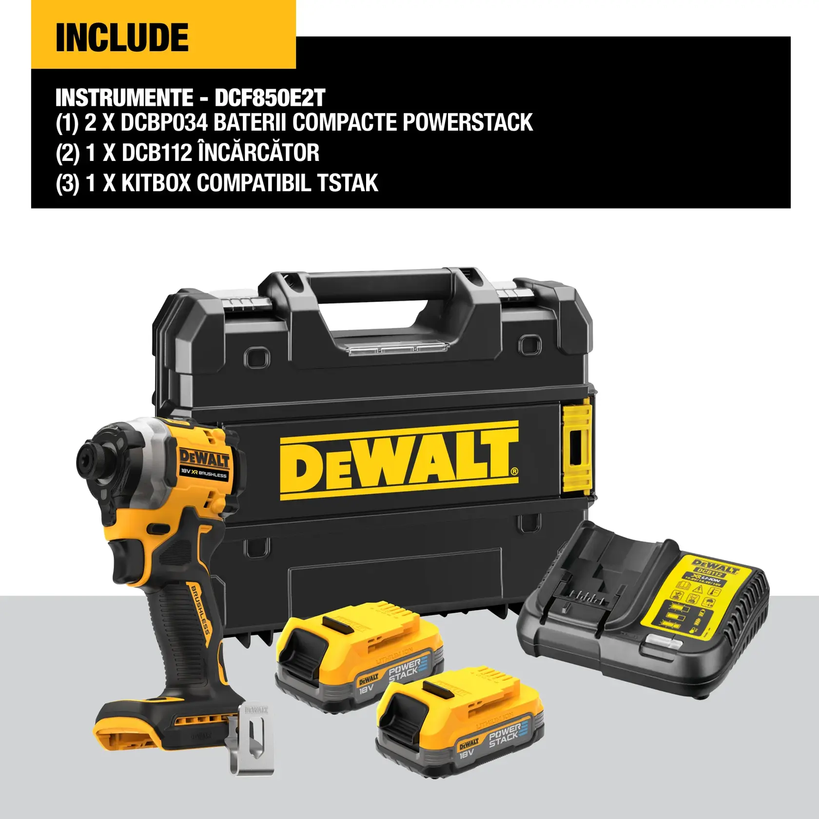 Mașină de găurit cu percuție compactă fără perii de 18 V XR - 2 X POWERSTACK™ Compact