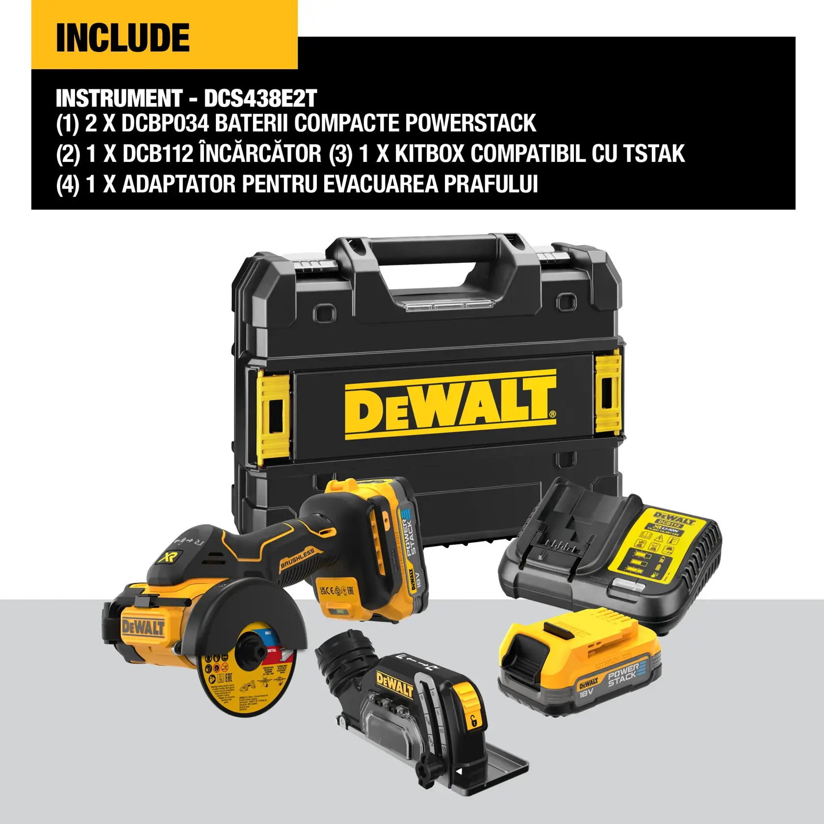 Sculă de debitat de 76 MM, cu motor fără perii, XR de 18 V - 1 X POWERSTACK™