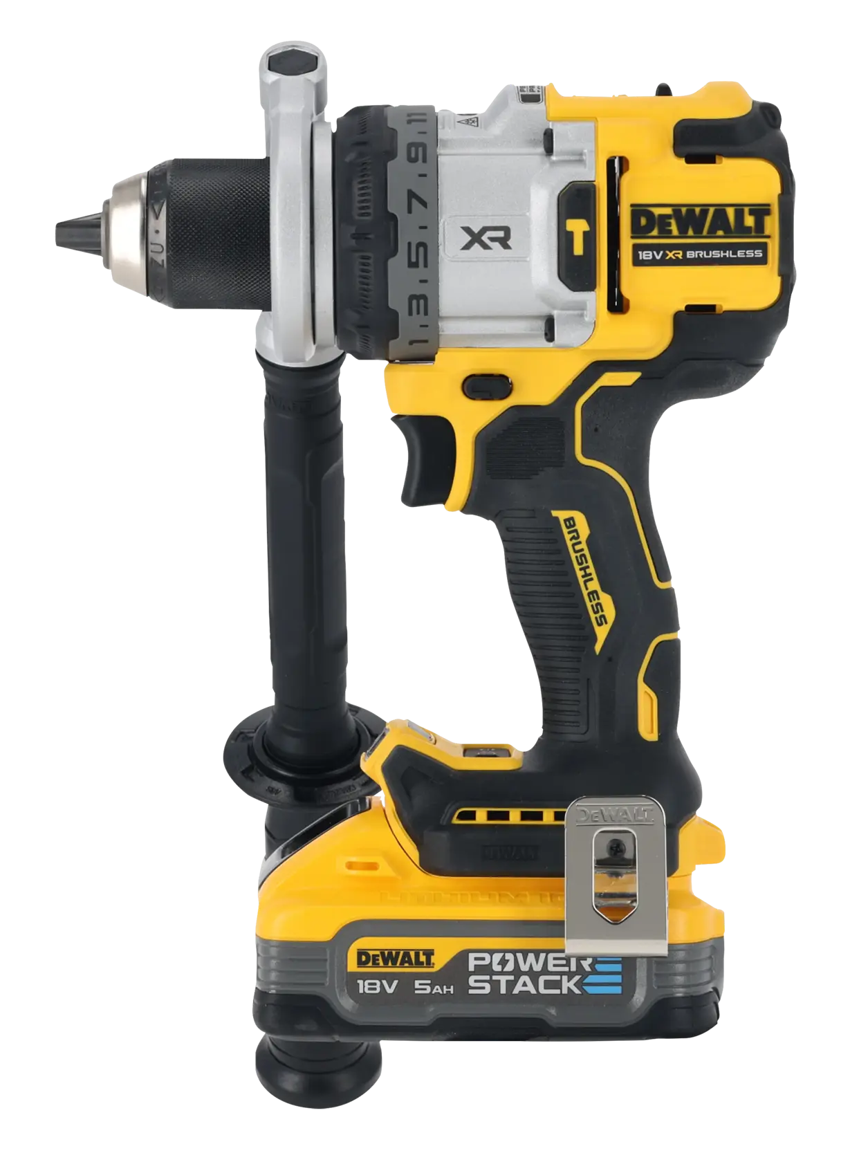 Mașină de găurit cu percuție Premium XR, motor fără perii, 18 V - 2 baterii POWERSTACK™ de 5,0 Ah