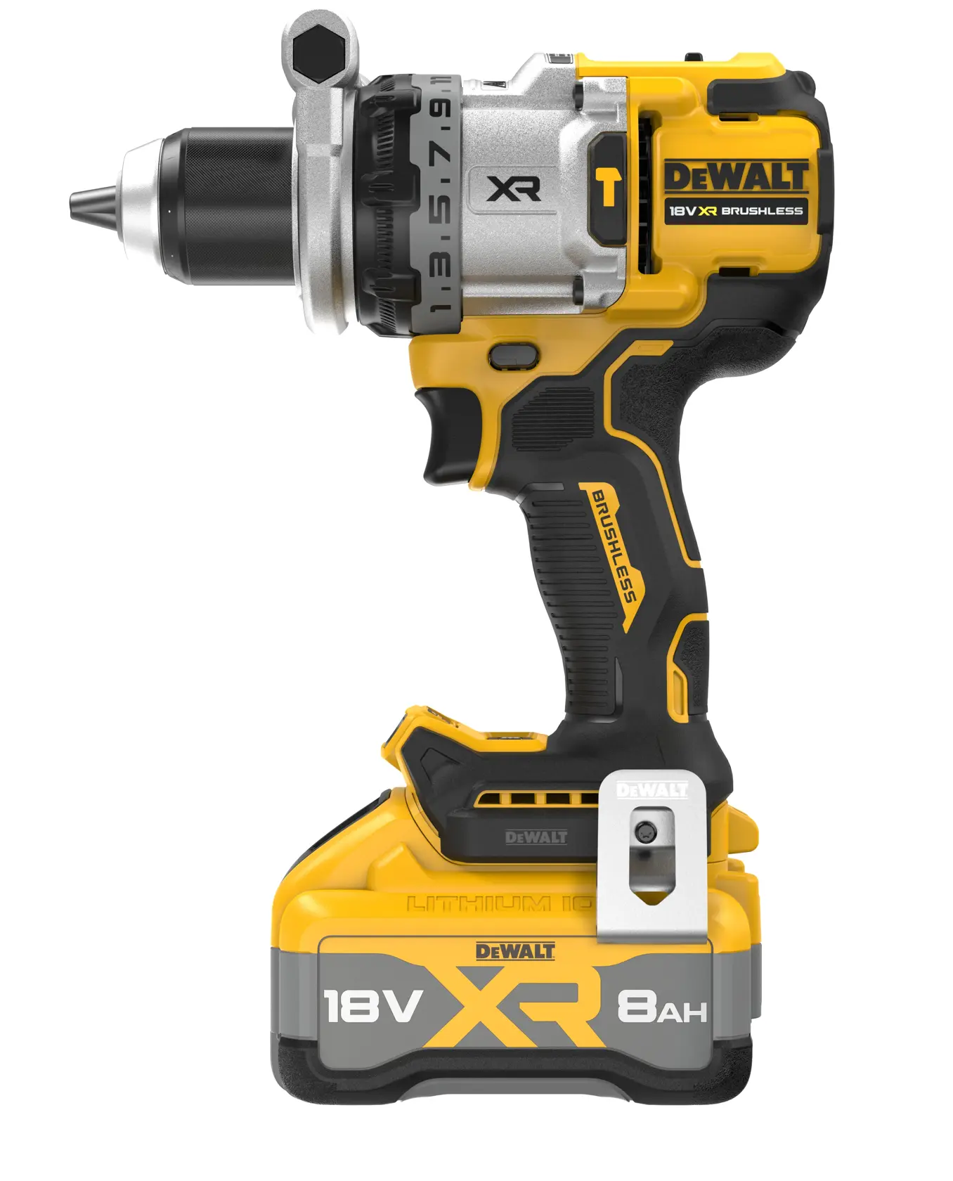 Mașină de găurit cu percuție Premium XR, motor fără perii, 18 V - 1 batere de 8,0 Ah