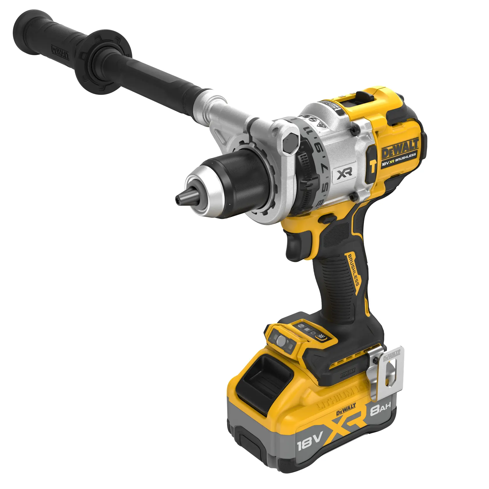Mașină de găurit cu percuție Premium XR, motor fără perii, 18 V - 1 batere de 8,0 Ah