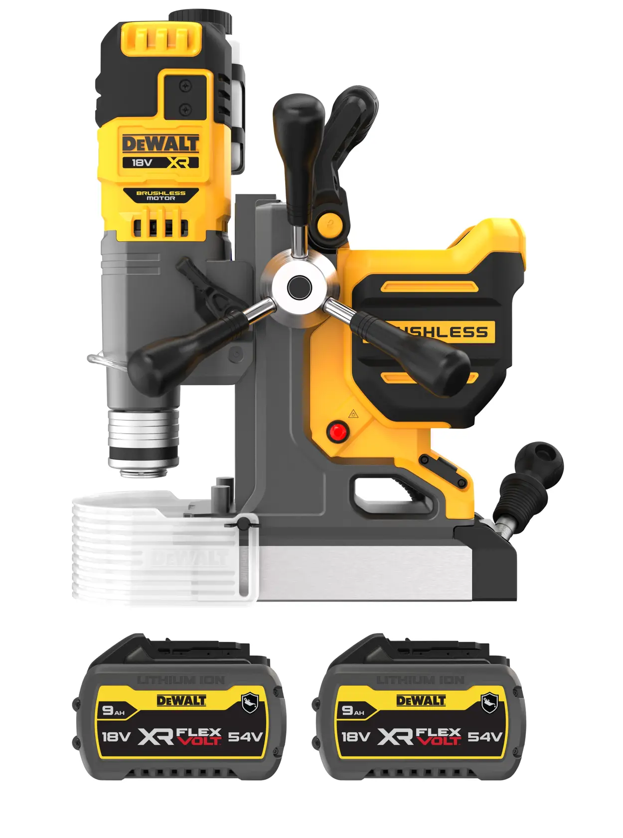 MAȘINĂ DE GĂURIT CU TALPĂ MAGNETICĂ XR DE 18 V CU MAGNET PERMANENT - 2 X 9 AH GFN