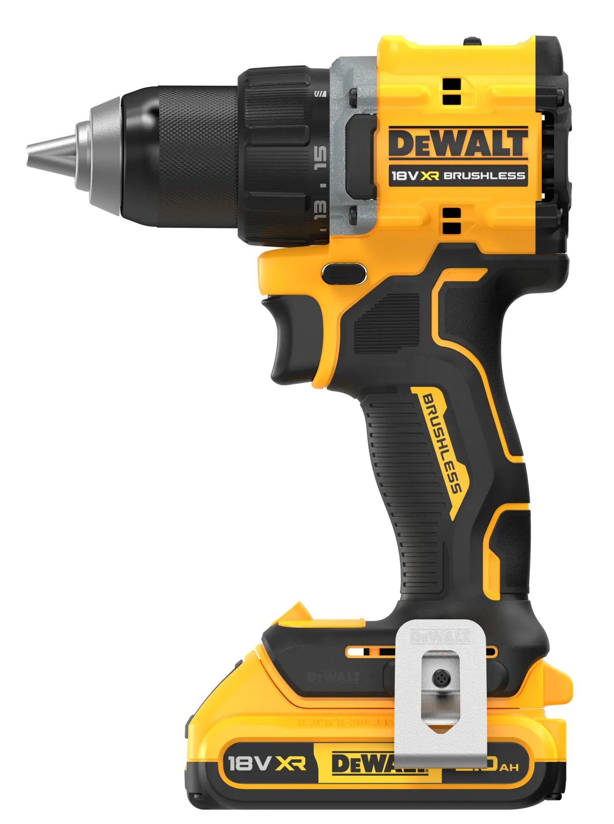 Mașină de găurit și înșurubat compactă, 18V XR cu motor fără perii - 2 x 4Ah
