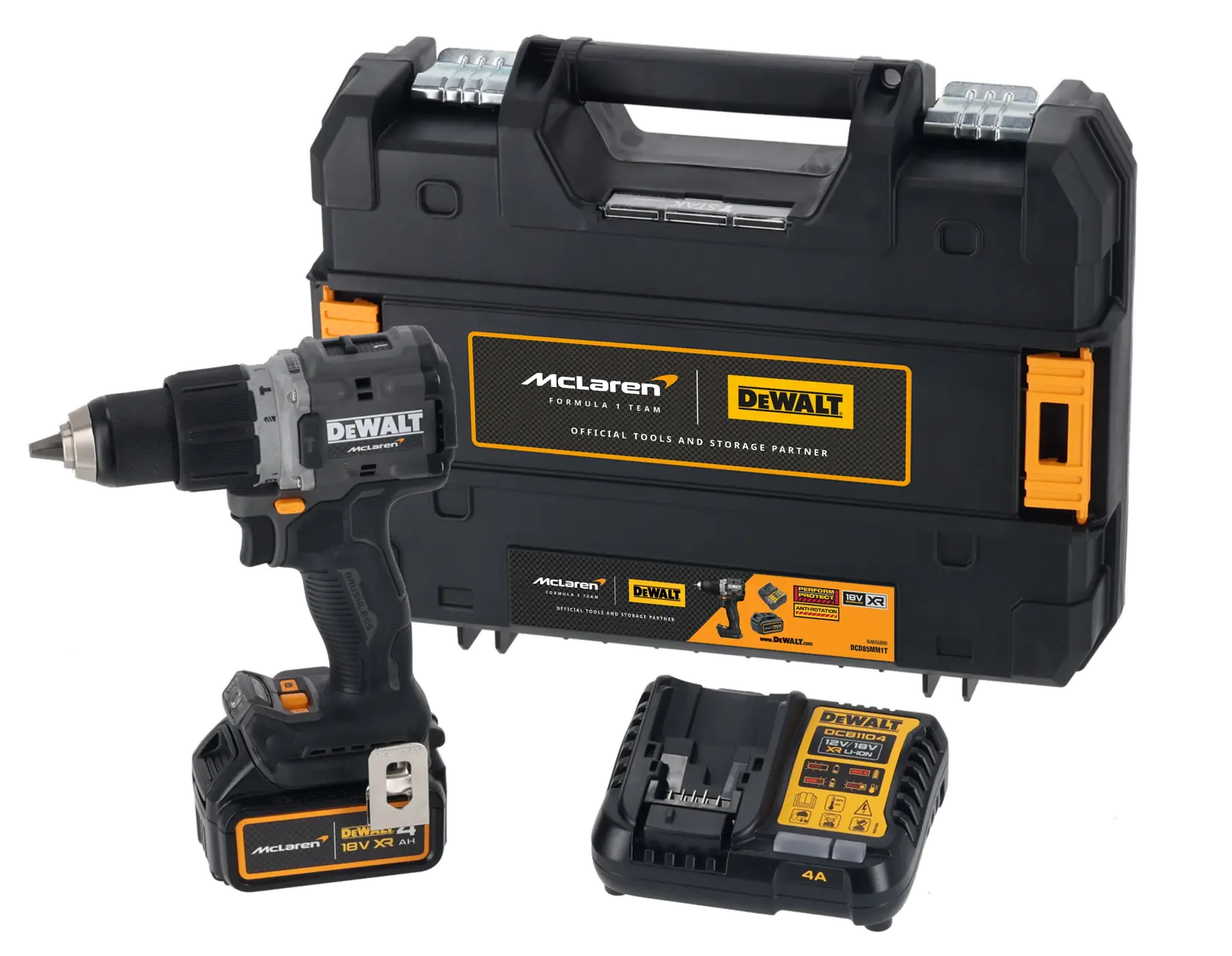 Mașină de găurit cu percuție fără perii DEWALT® x McLaren F1 Team 18V XR - 1 x 4AH