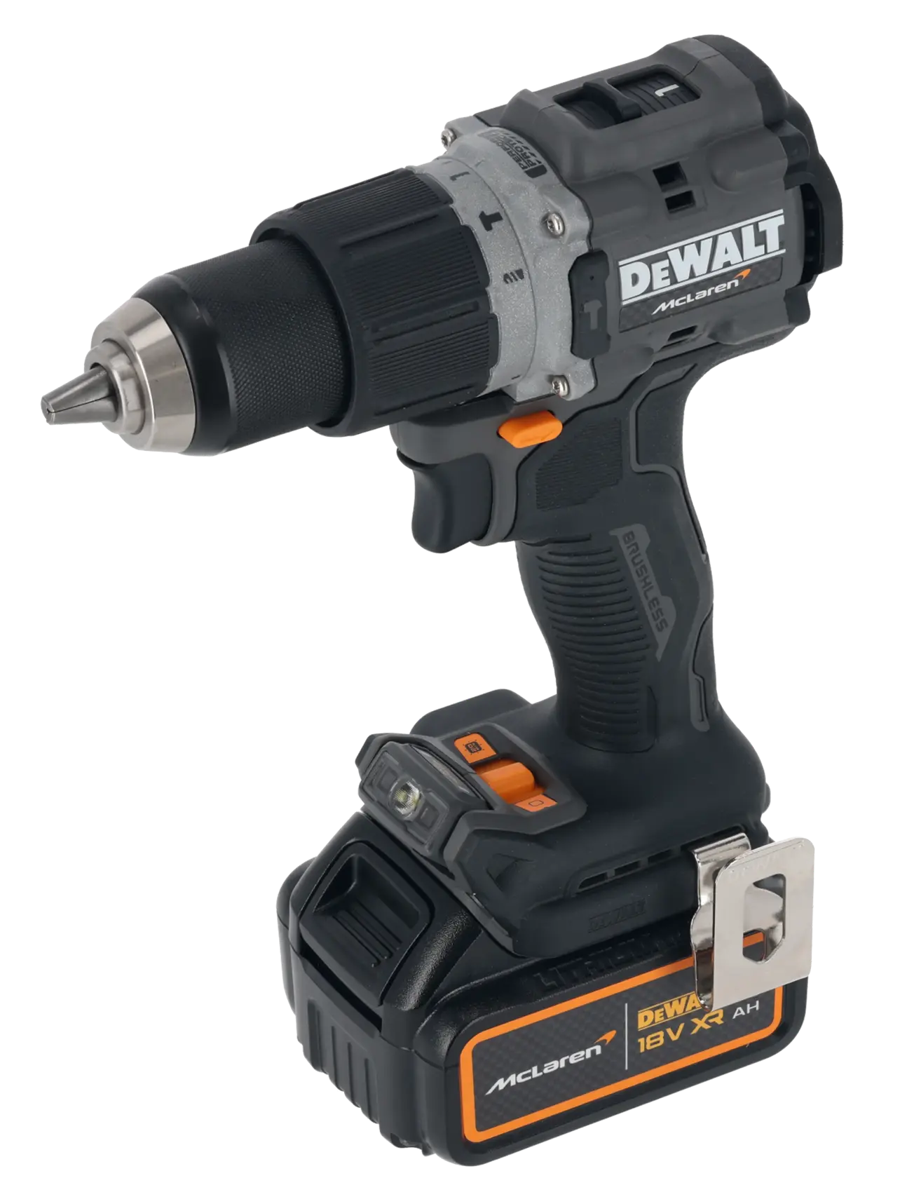 Mașină de găurit cu percuție fără perii DEWALT® x McLaren F1 Team 18V XR - 2 x 4AH