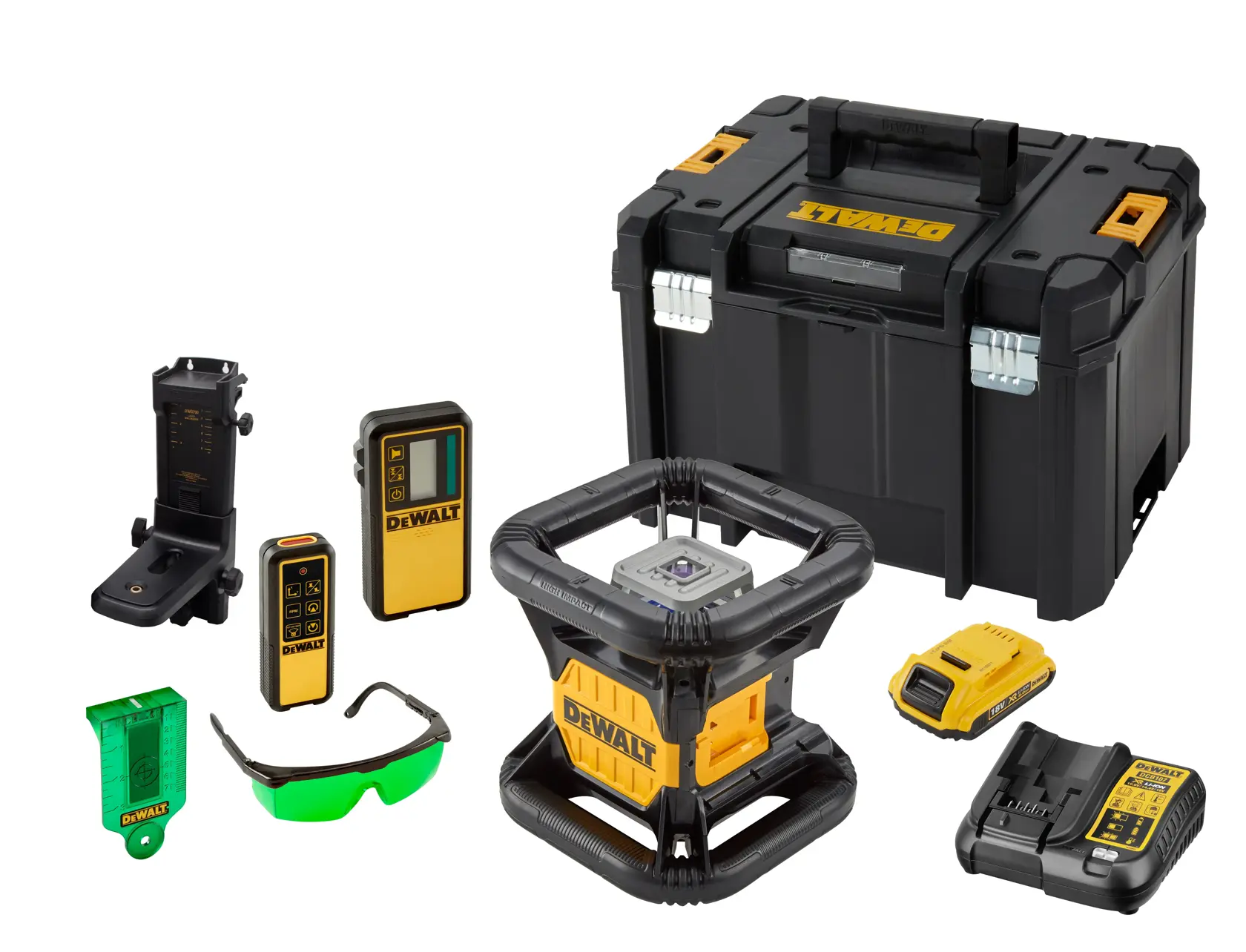 Laser rotativ verde rotativ XR de 18 V - 1 X  2Ah