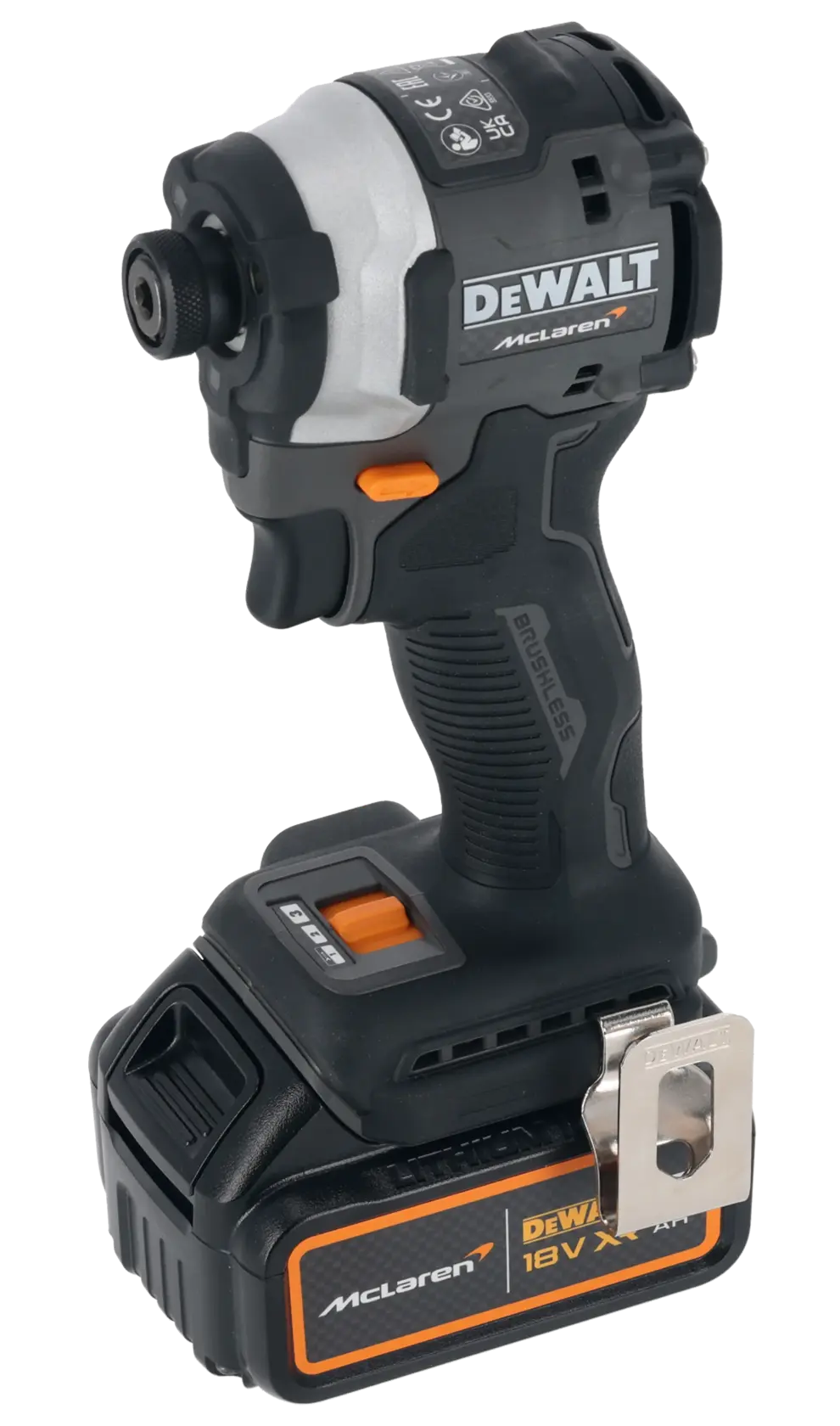 Mașină de găurit cu percuție fără perii DEWALT® x McLaren F1 Team 18V XR - 1 x 4AH