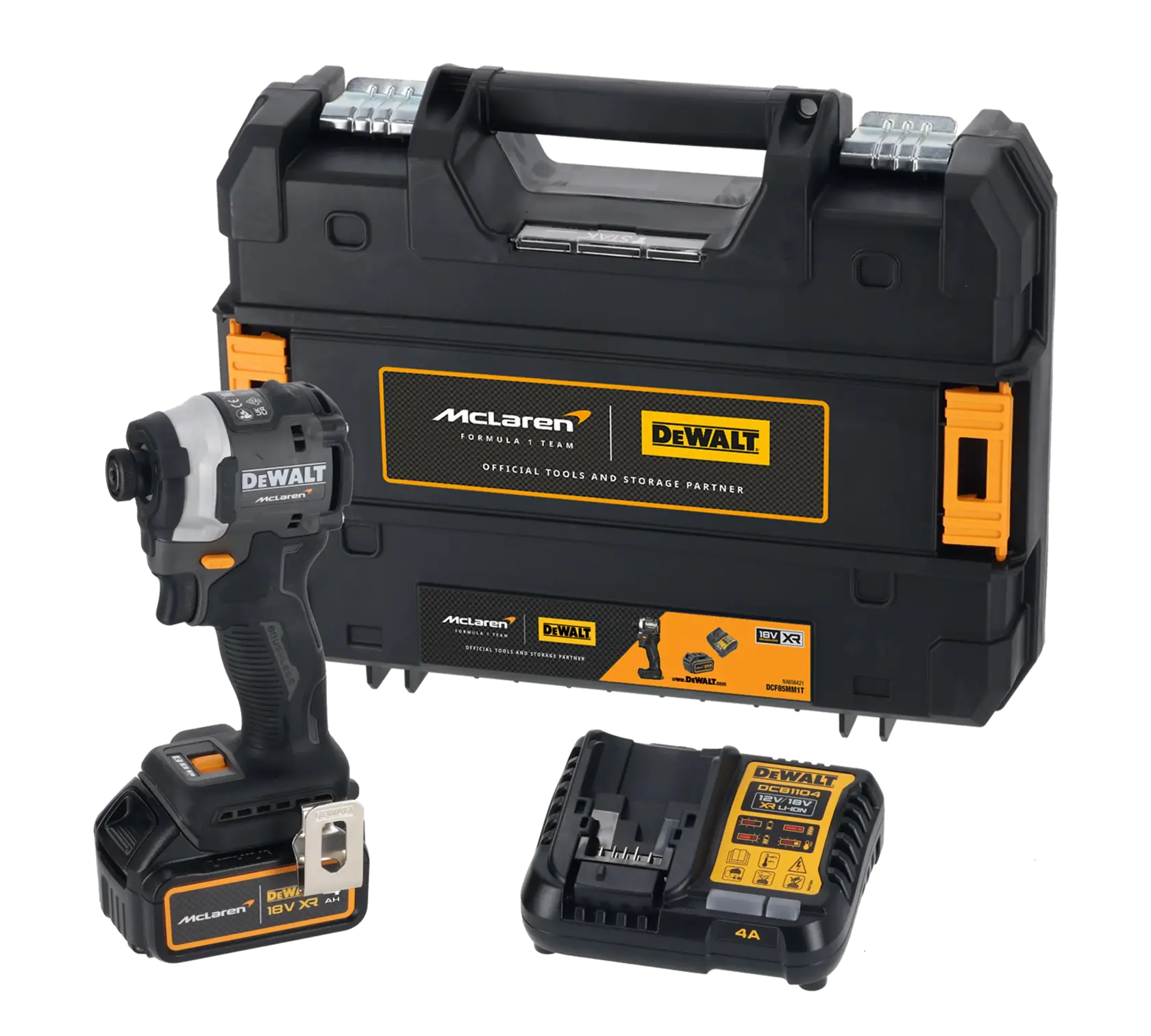 Mașină de găurit cu percuție fără perii DEWALT® x McLaren F1 Team 18V XR - 1 x 4AH