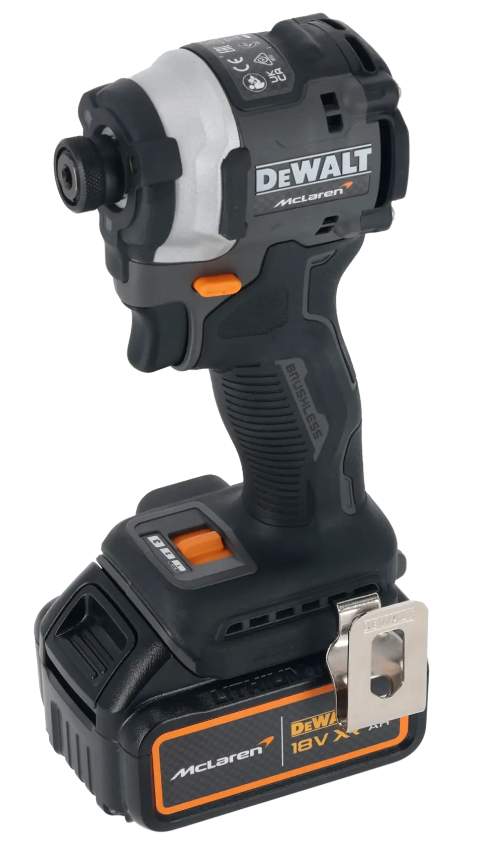 Mașină de găurit cu percuție fără perii DEWALT® x McLaren F1 Team 18V XR - 2 x 4AH