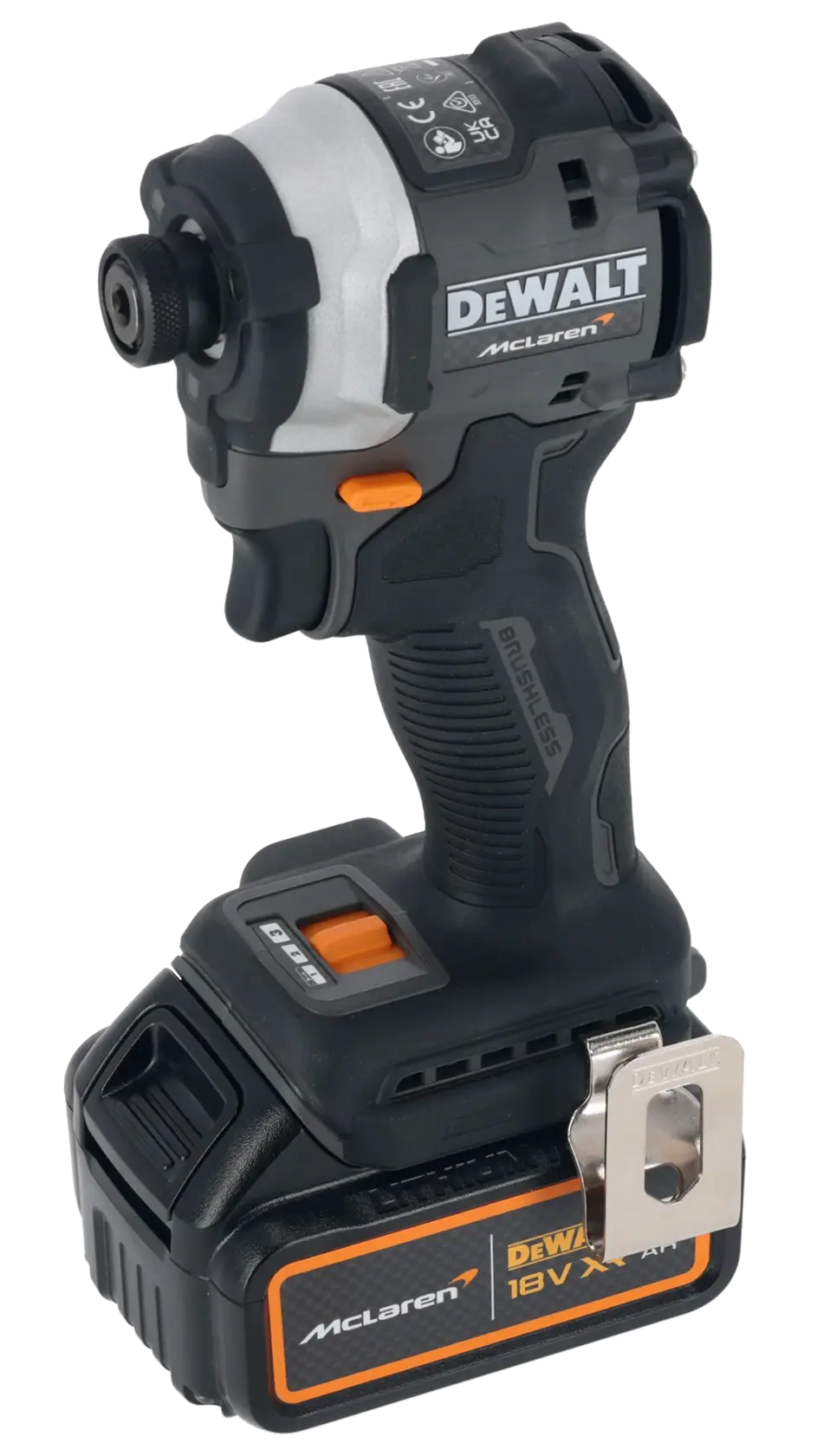 Mașină de găurit cu percuție fără perii DEWALT® x McLaren F1 Team 18V XR - 2 x 5AH