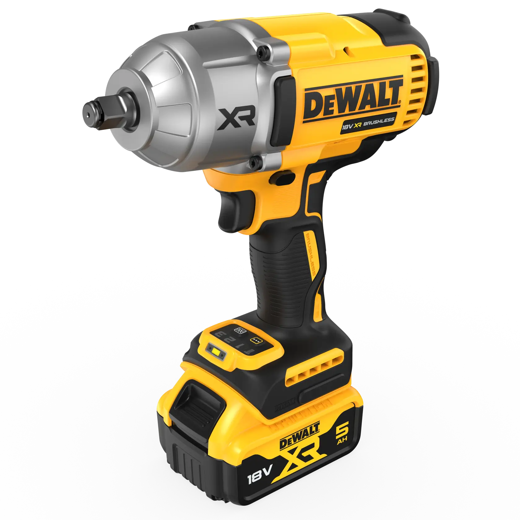 Kit 18 V XR BL 1/2" cu cheie de impact cu cuplu mare de torsiune în 4 moduri (Hog Ring) 5 Ah TSTAK®
