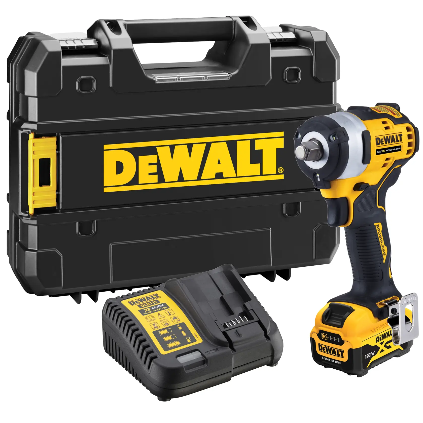 Cheie de impact de 1/2" fără perii de 12 V XR, 1 x baterie de 5 Ah