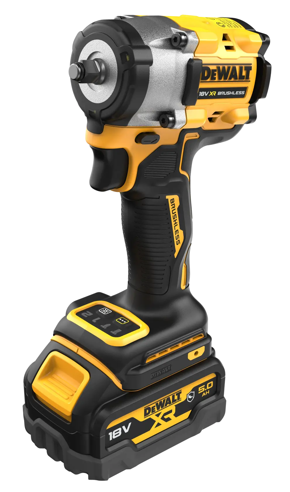 Cheie de impact compactă fără perii 18 V XR de 3/8" cu inel de porc și nicovală - 2 X 5 Ah pentru automobile