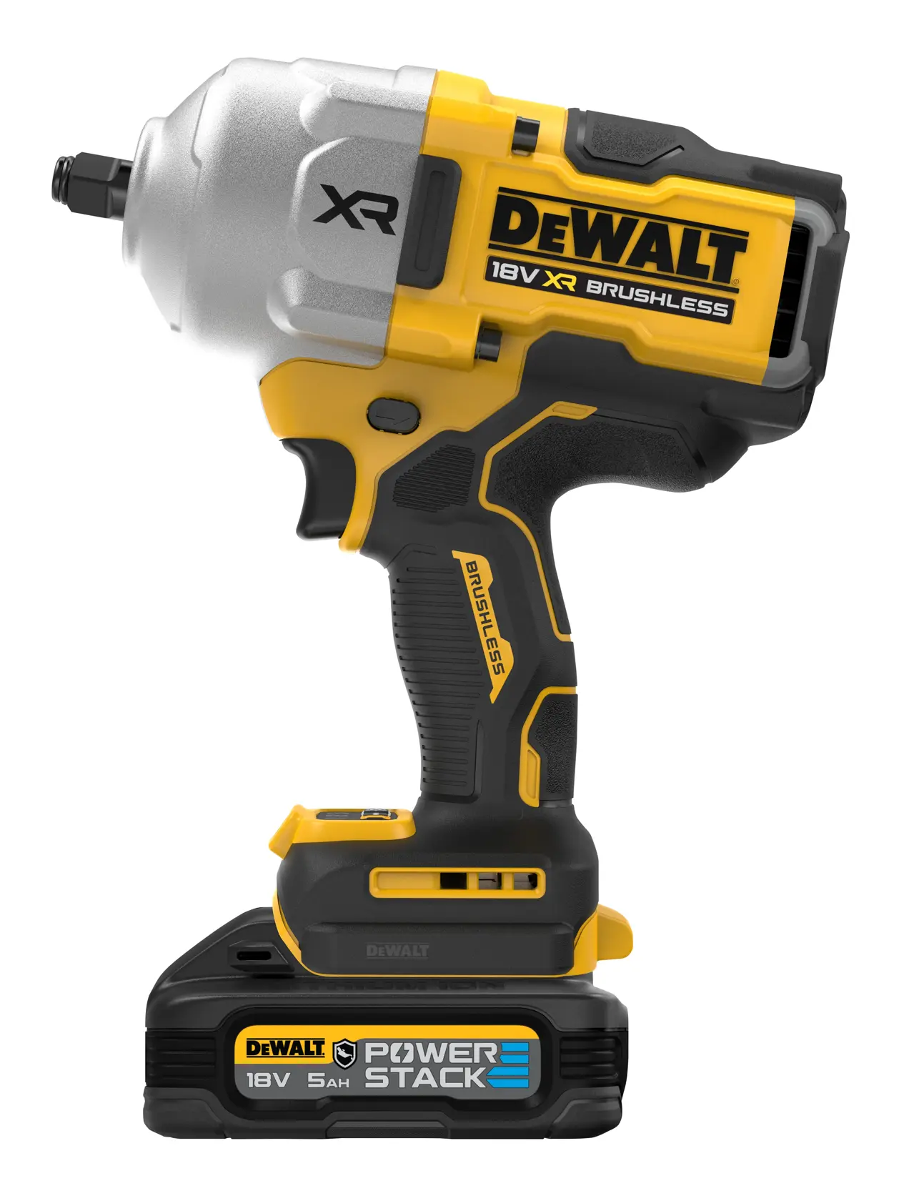 Cheie de impact de 1/2", cuplu mare, cu motor fără perii, XR de 18 V - 2 X POWERSTACK™ 5 AH, Clasa G
