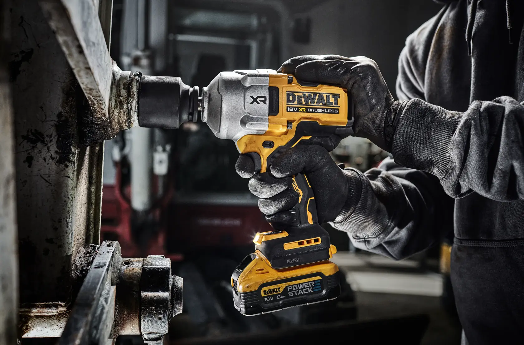 Cheie de impact de 1/2", cuplu mare, cu motor fără perii, XR de 18 V - 2 X POWERSTACK™ 5 AH