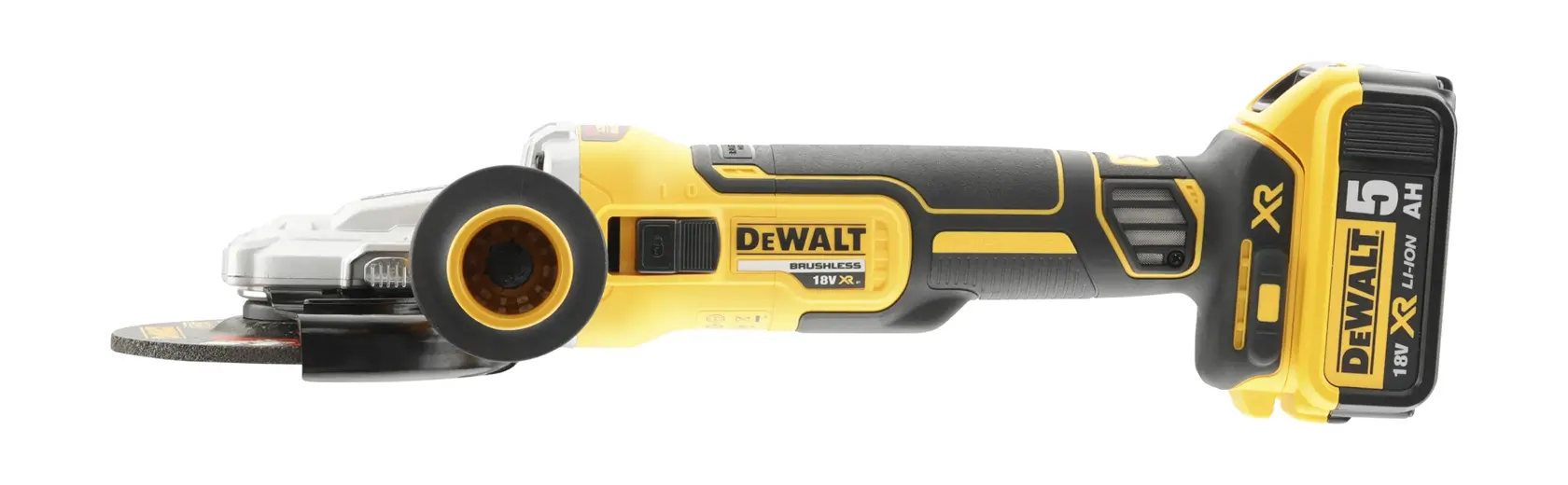 Polizor unghiular cu cap drept 18V XR de 125 mm cu motor fără perii - Unitate fără accesorii