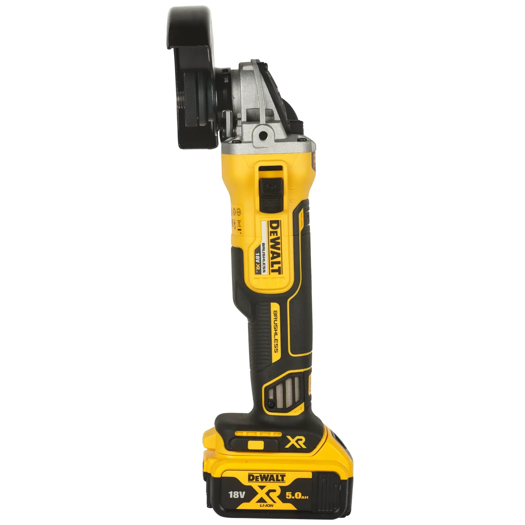 Polizor unghiular de 125 mm, 18V XR, cu motor fără perii - 2 X 5Ah