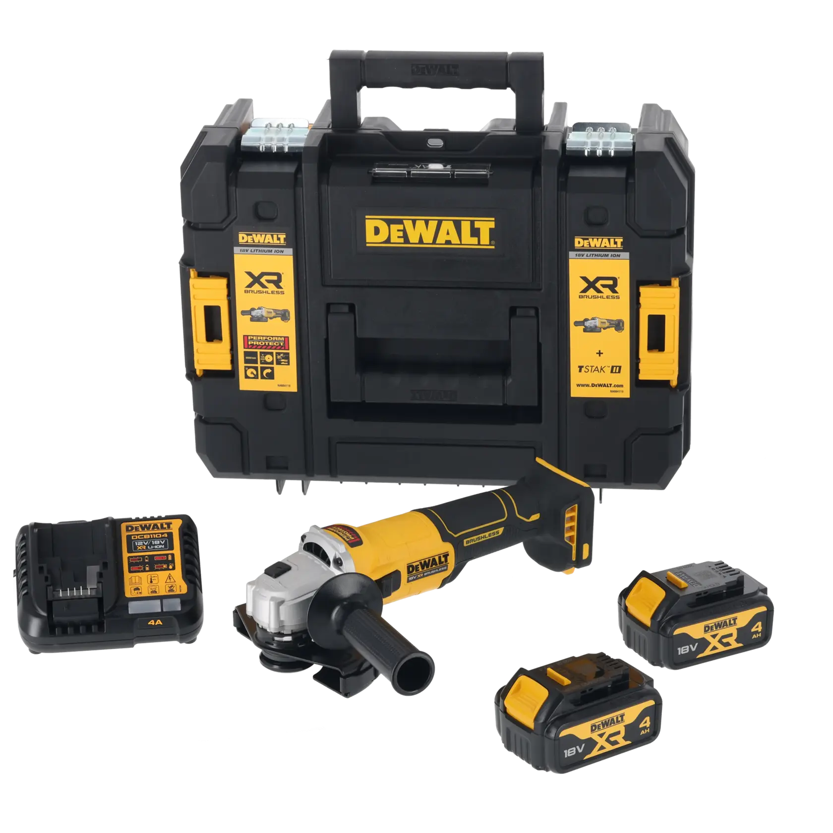 Polizor unghiular de 125 mm 18V XR fără perii - 2 x 4Ah