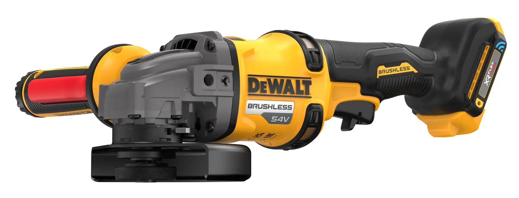 Polizor unghiular 125 mm, 54V XR Flexvolt, cu mâner lateral și funcție Detect (doar unealta)
