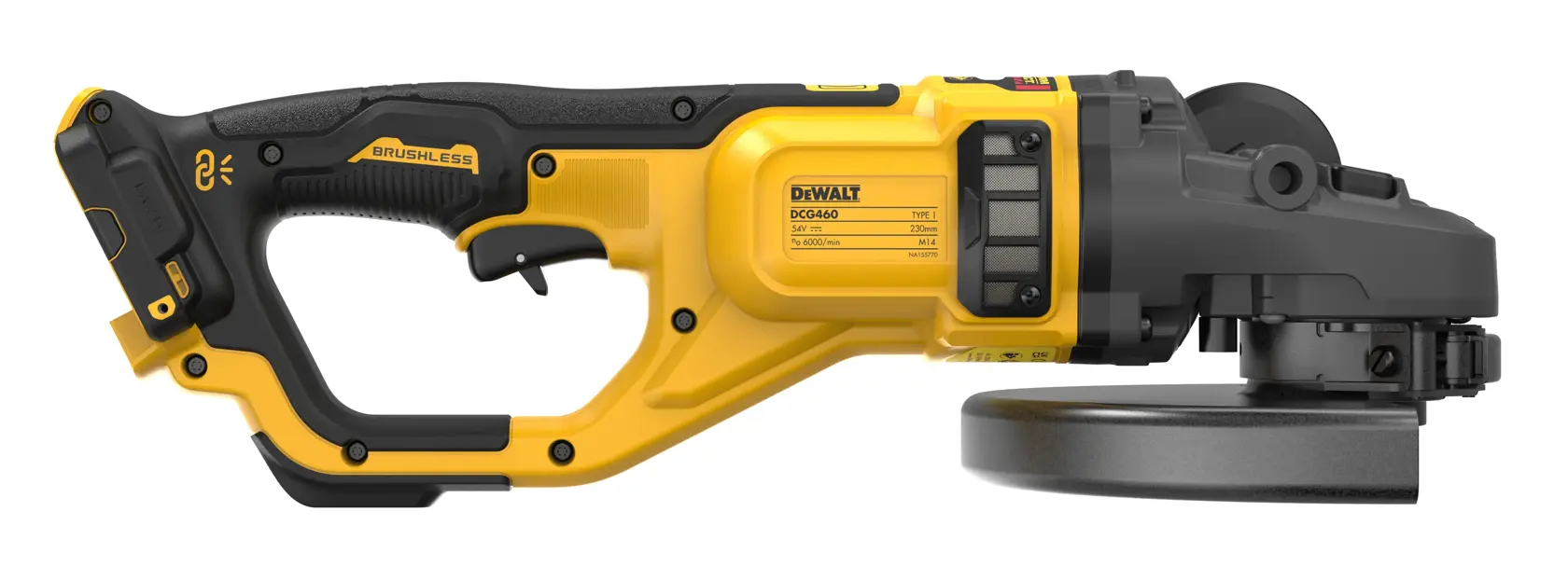 Polizor unghiular FLEXVOLT de 230 mm, XR, de 54 V - doar scula