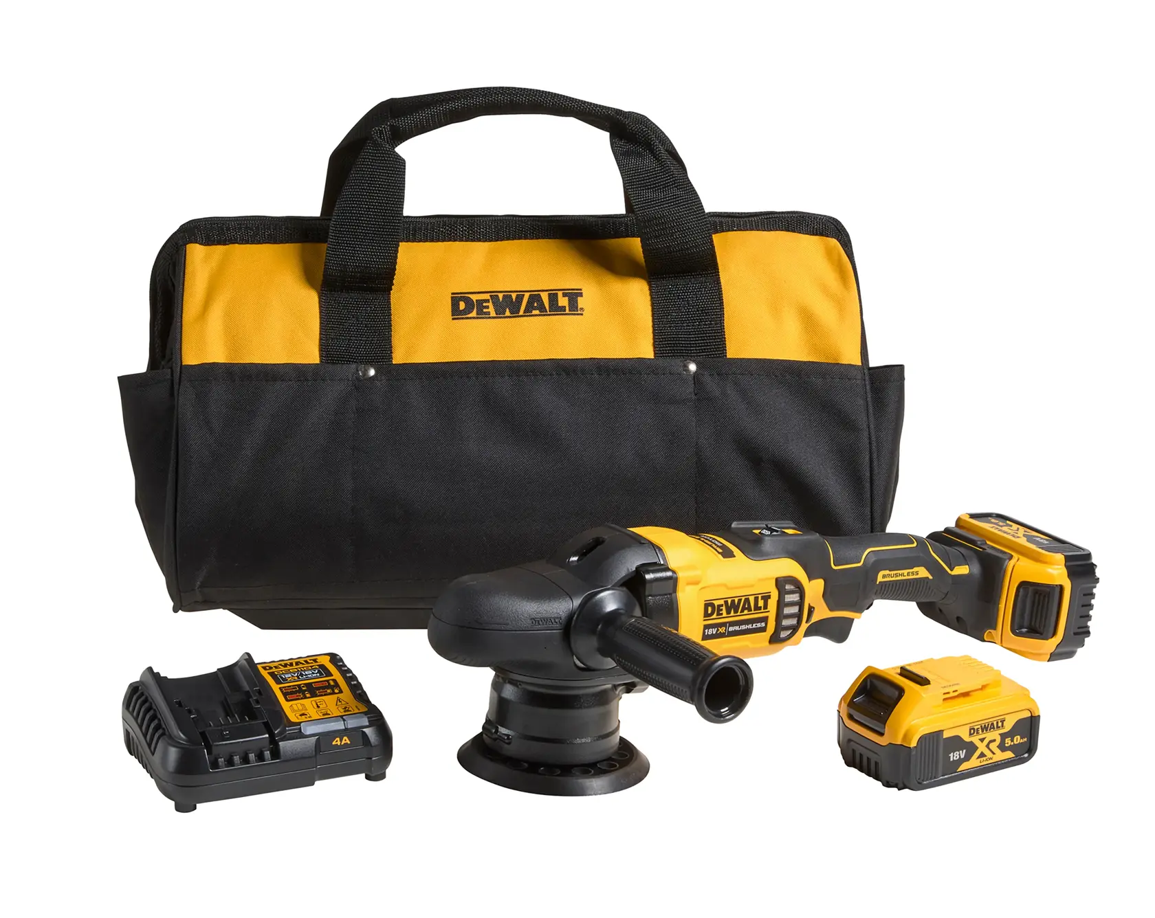 Mașină de polișat cu acțiune dublă XR cu motor fără perii de 18 V, de 125 mm - 2 X 5Ah