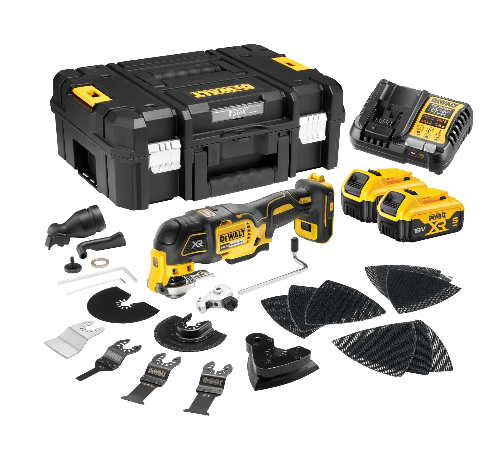 Sculă multifuncțională oscilantă fără perii cu 3 viteze XR de 18 V - 2 X 5Ah
