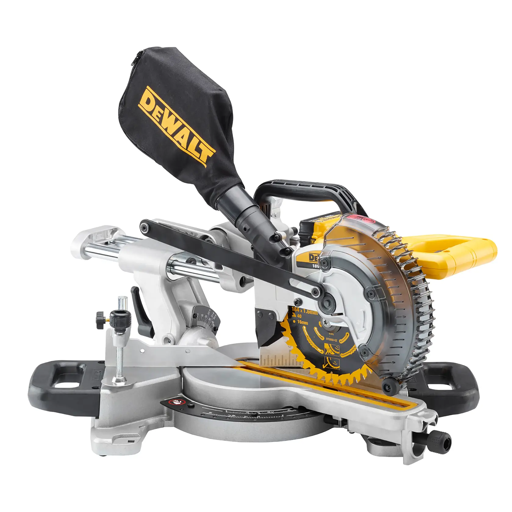Ferăstrău unghiular XR de 18 V, de 184 mm - Unitate fără accesorii