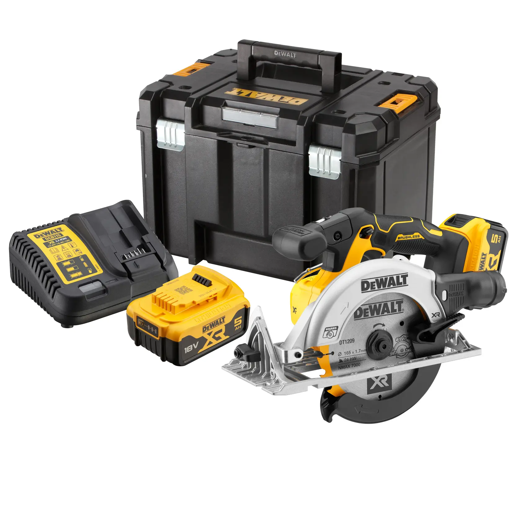 Ferăstrău circular XR de 18 V, de 165 mm - 2 X 5 Ah