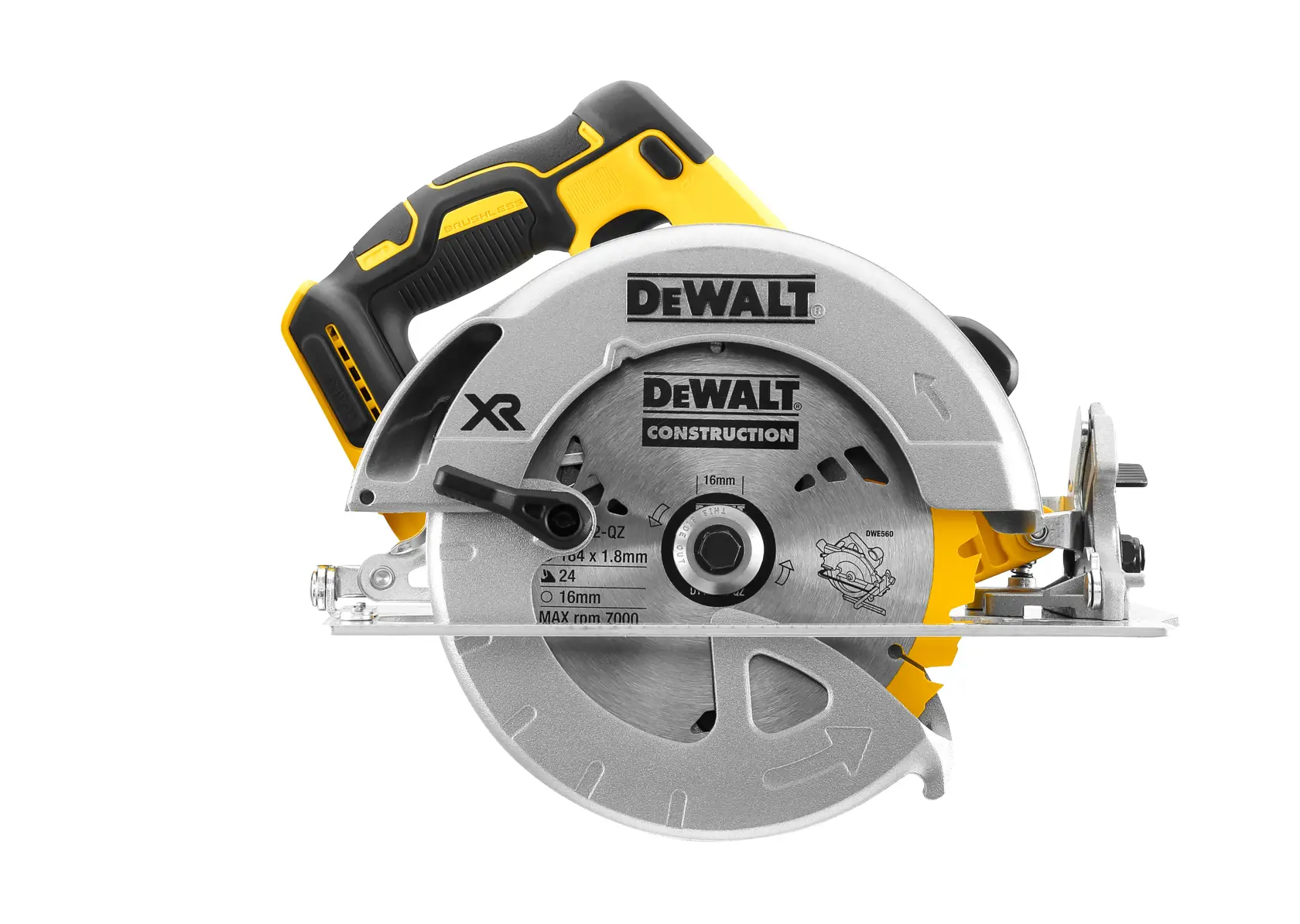 Ferăstrău circular XR de 18 V, cu motor fără perii, de 184 mm - Unitate fără accesorii