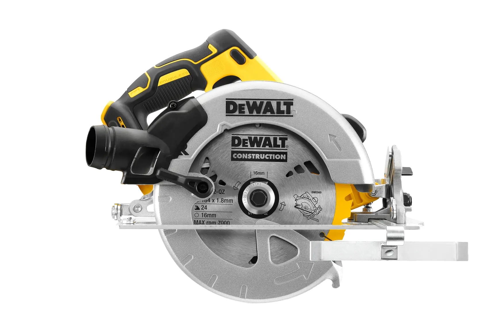 Ferăstrău circular XR de 18 V, cu motor fără perii, de 184 mm - Unitate fără accesorii