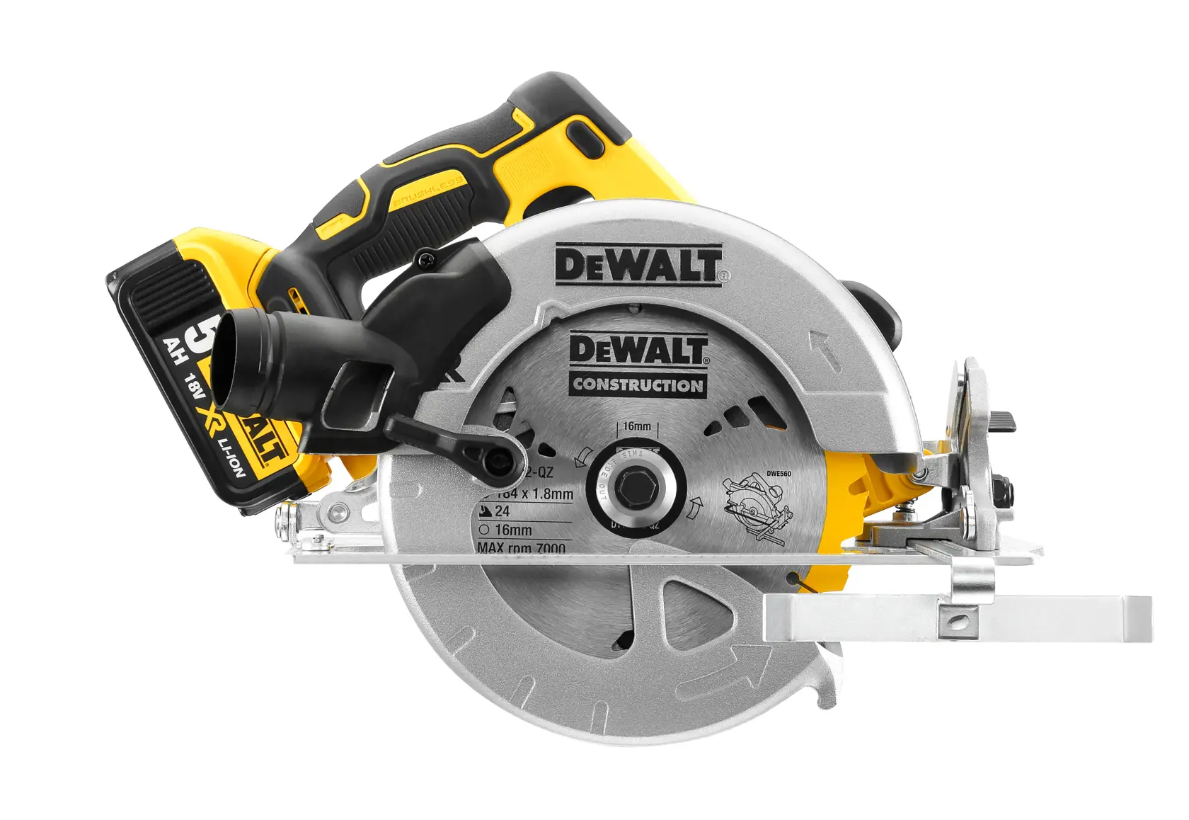 Ferăstrău circular XR cu motor fără perii de 18 V, de 184 mm - 2 X 5Ah
