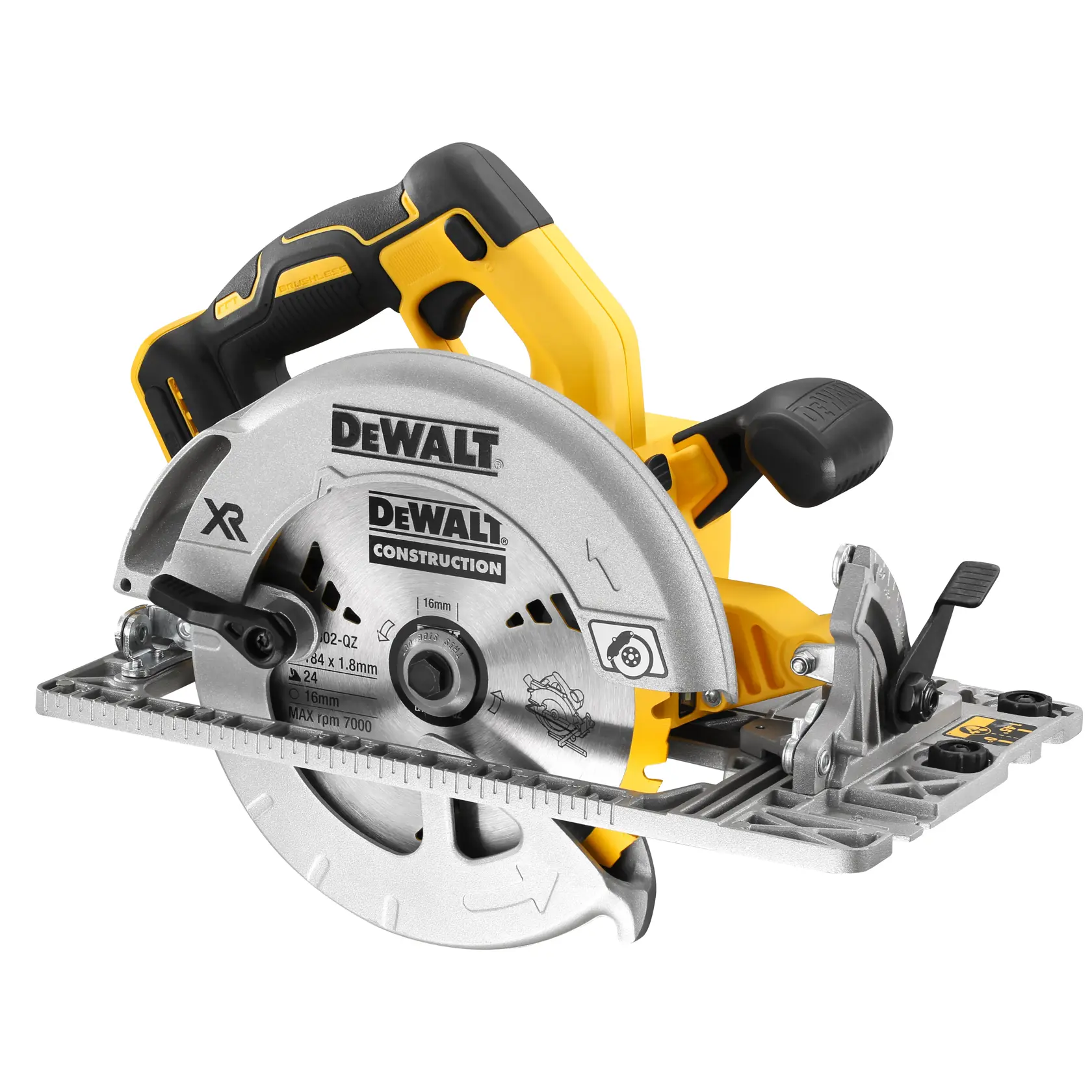 Ferăstrău circular compatibil cu șină cu motor fără perii XR de 18 V FLEXVOLT, de 184 mm