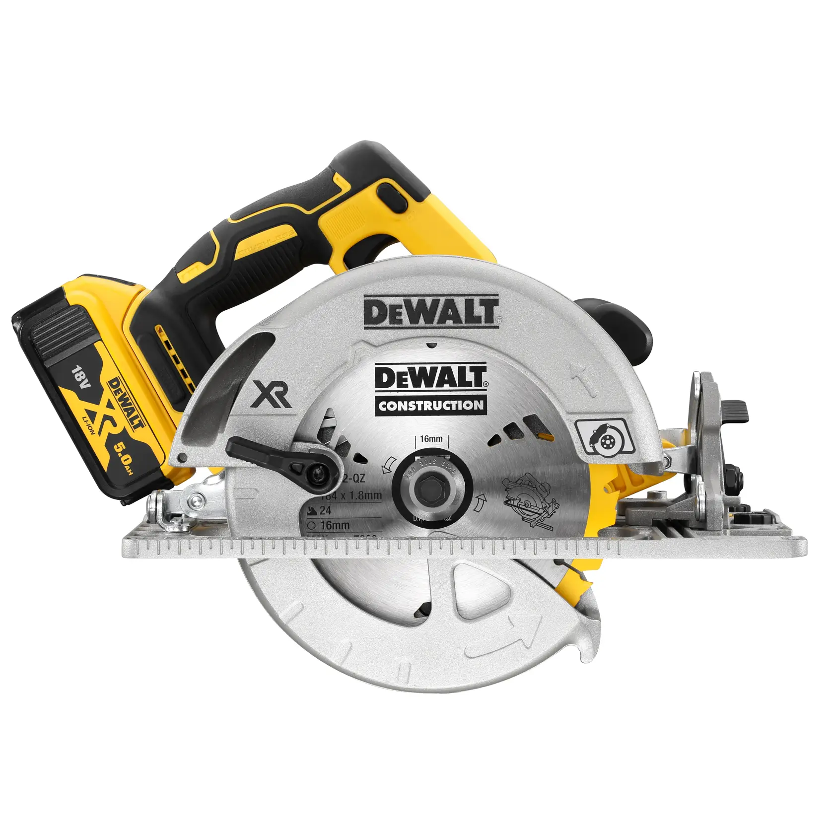 Ferăstrău circular compatibil cu șină cu motor fără perii XR de 18 V FLEXVOLT, de 184 mm