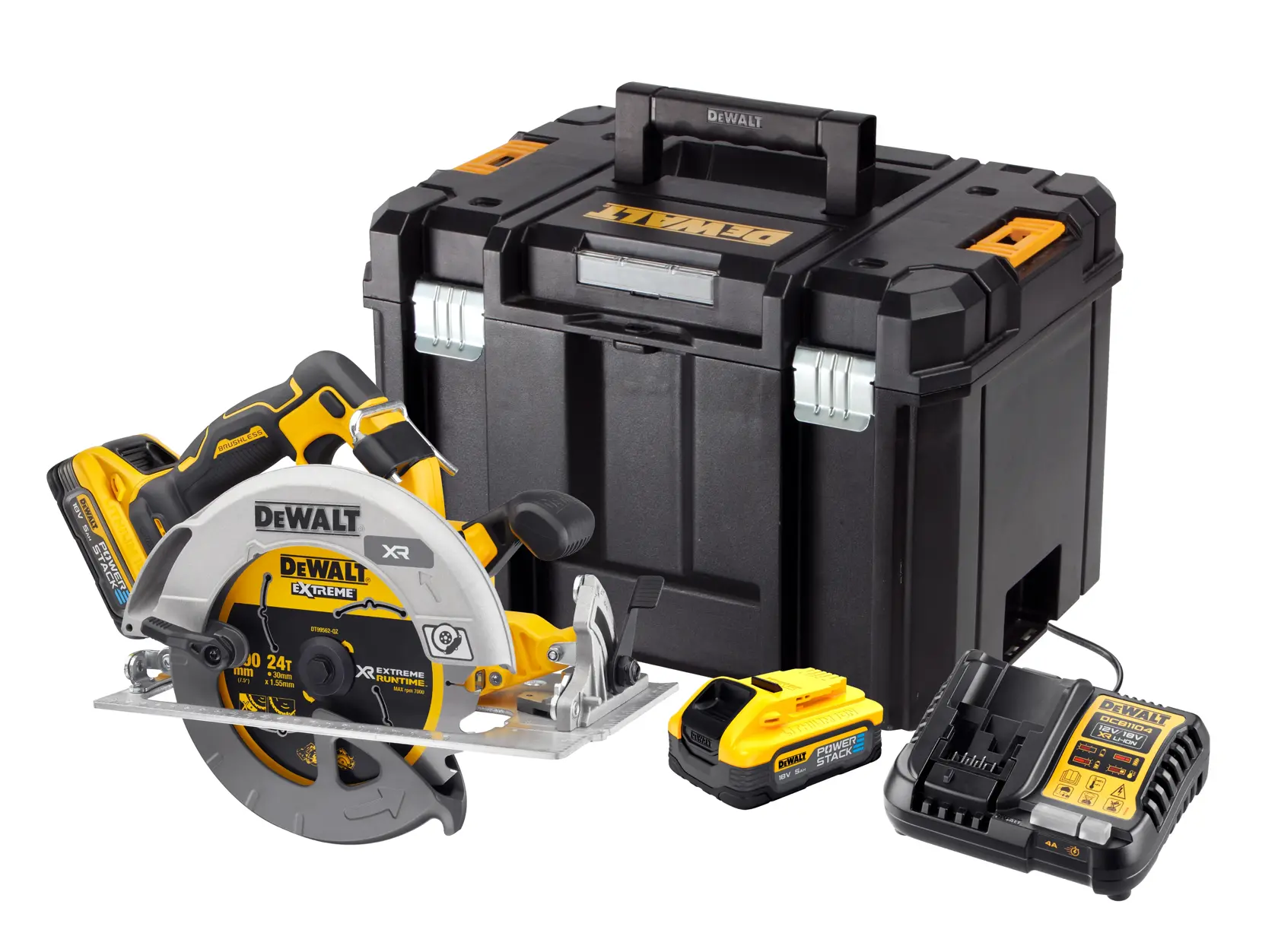Fierăstrău circular de 190 mm, cu motor fără perii, XR de 18 V - 2 X POWERSTACK™ 5 AH