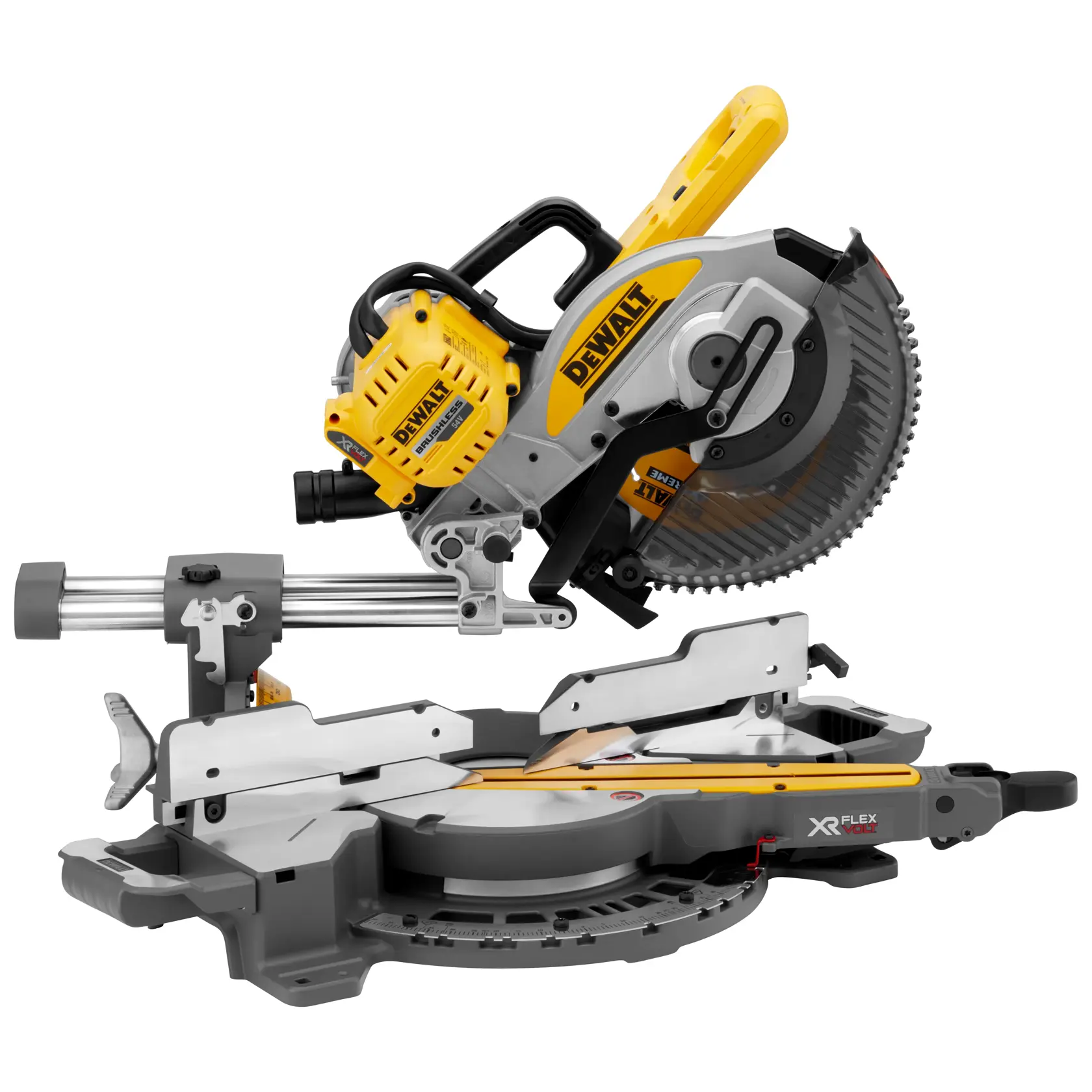 Ferăstrău unghiular XR de 54 V FLEXVOLT, de 250 mm - Unitate fără accesorii