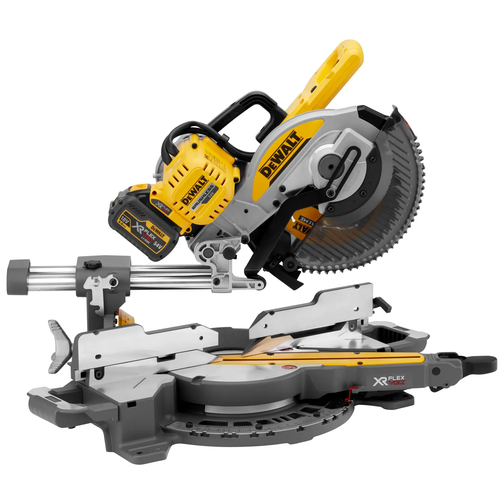 Ferăstrău unghiular XR Flexvolt de 54 V, de 250 mm - 2 X 6Ah