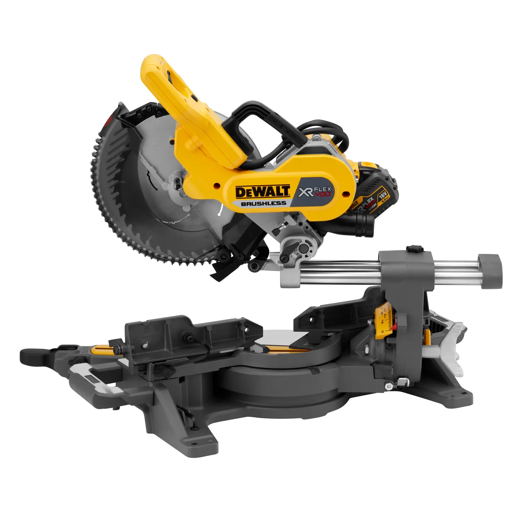 Ferăstrău unghiular XR Flexvolt de 54 V, de 250 mm - 2 X 6Ah