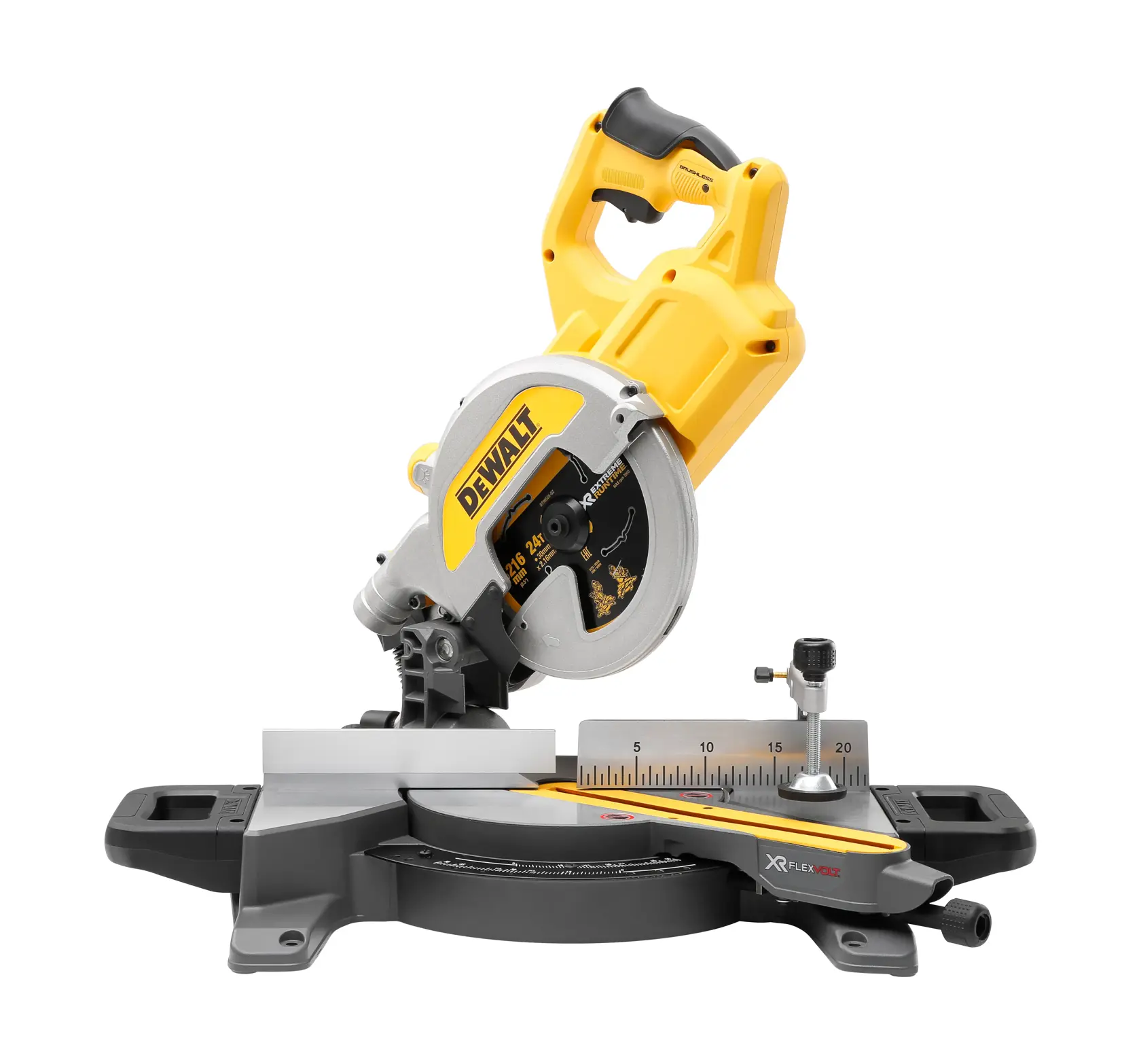 Ferăstrău unghiular XR de 54 V FLEXVOLT, de 216 mm - Unitate fără accesorii
