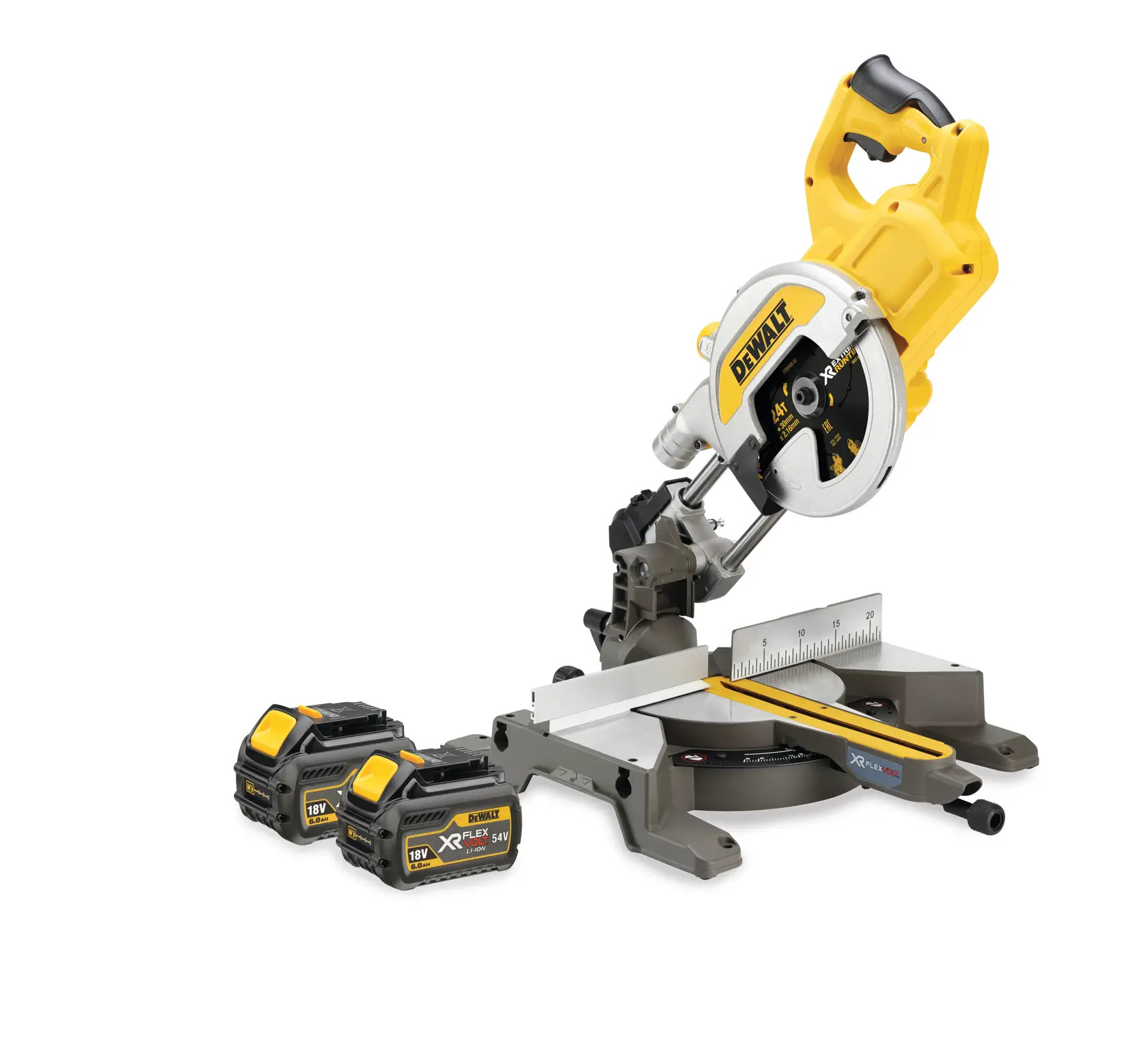 Ferăstrău unghiular XR Flexvolt de 54 V, de 216 mm - 2 X 6Ah