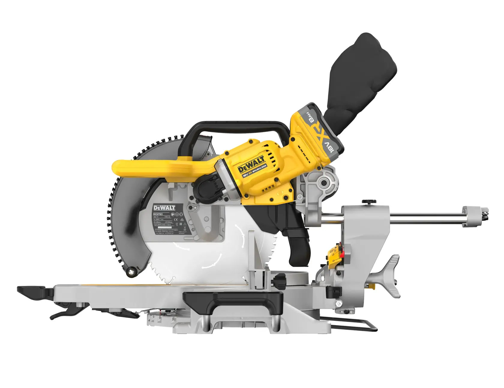Fierăstrău circular pentru tăieri în unghi DEWALT® 18V XR® 305 mm, 2 x 8Ah