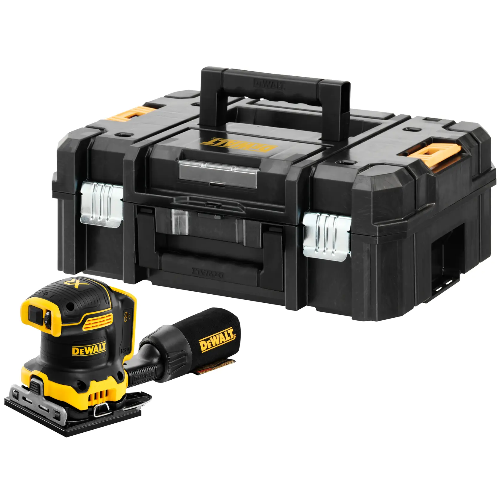 Șlefuitor de palmă cu hârtie abrazivă 1/4 și motor fără perii XR de 18 V - Unitate fără accesorii