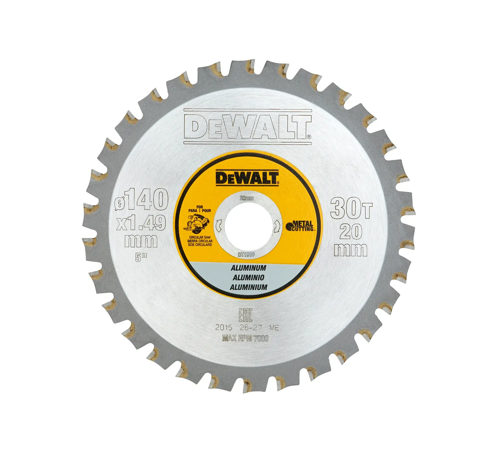 Pânză pentru ferăstrău circular de tăiere aluminiu 140 mm 30 dinți