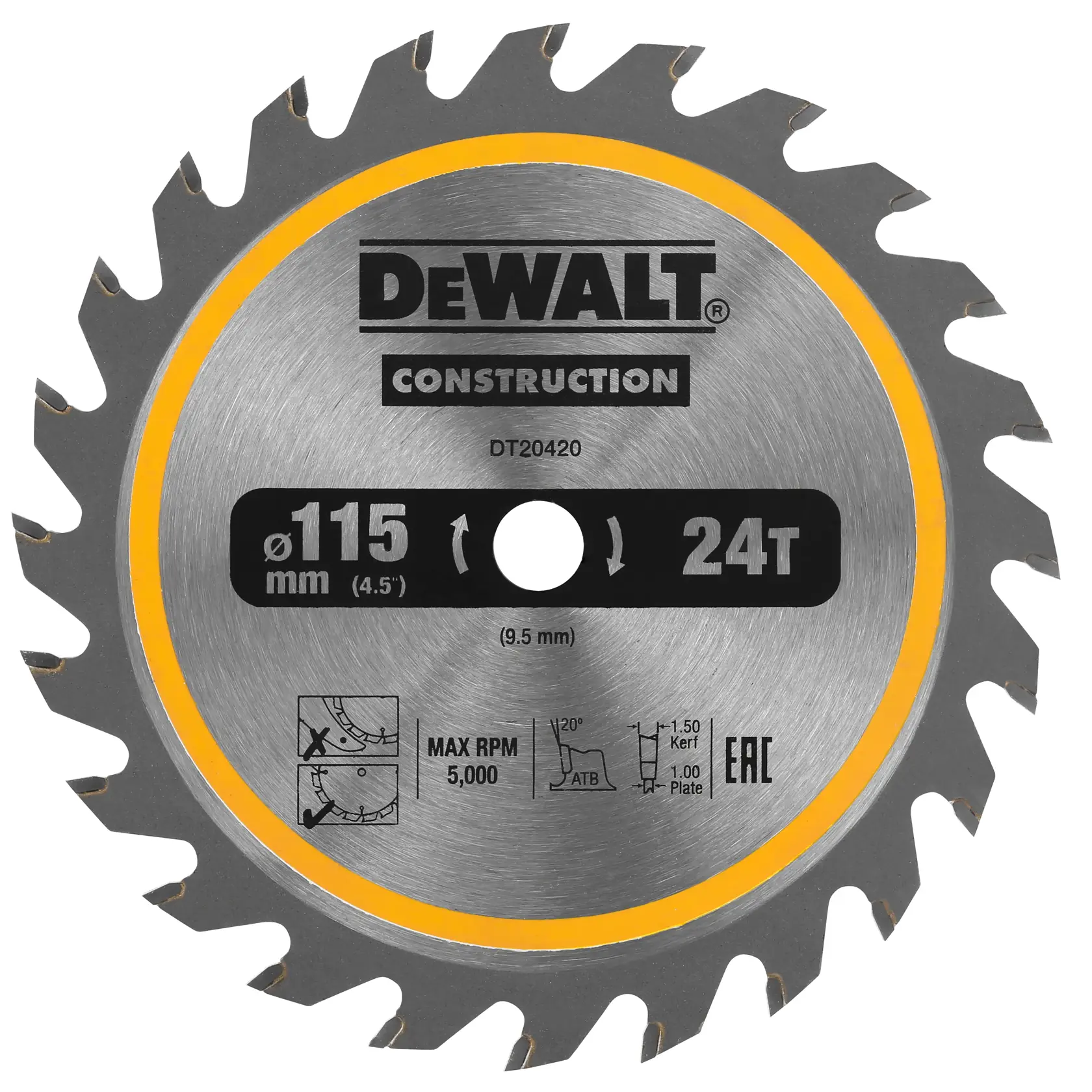 Pânza de ferăstrău circular pentru construcții fără fir - Încadrare 115mm 24T