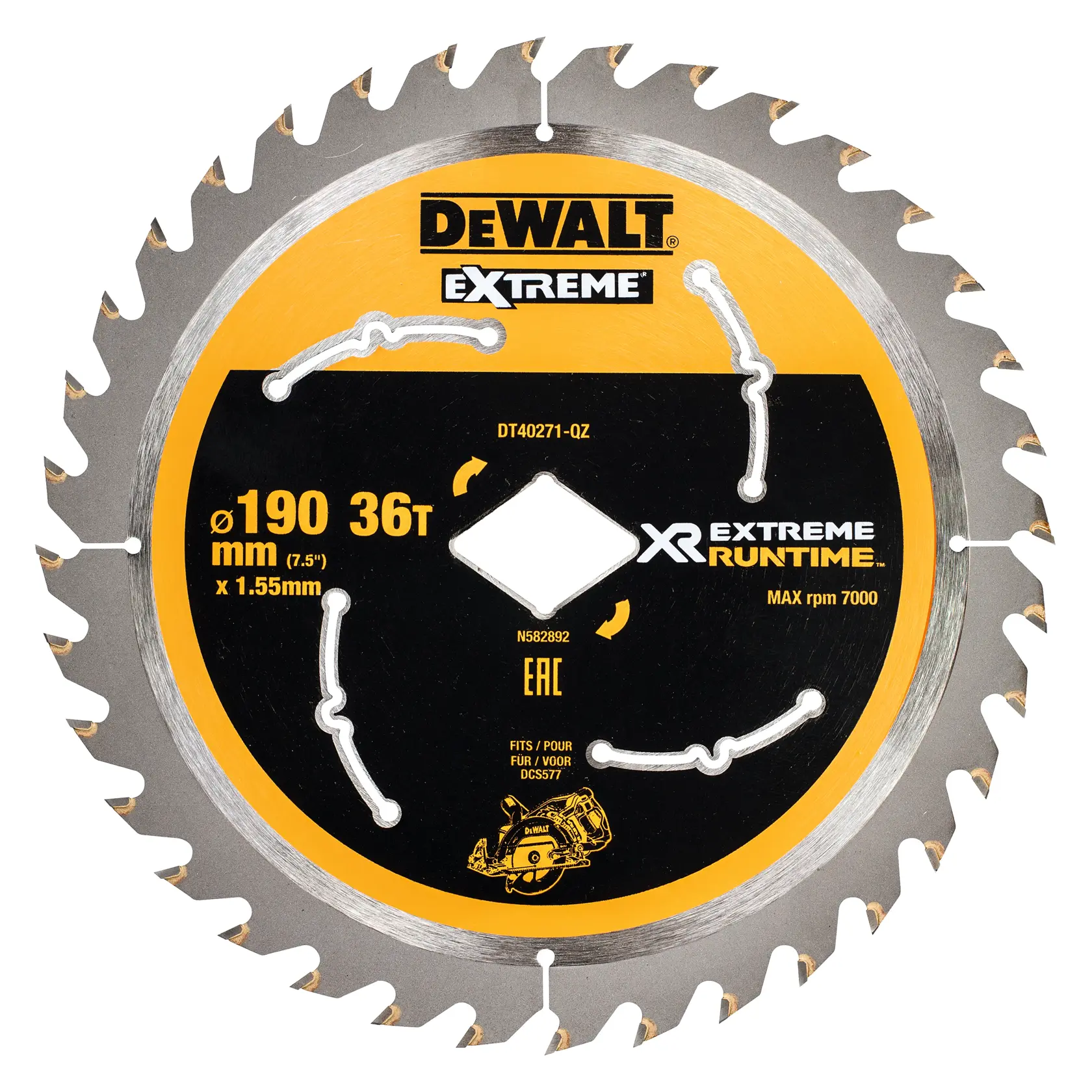 Pânză de FERĂSTRĂU CIRCULAR XR EXTREME RUNTIME™ (190 mm) (36 dinți) (Diamant Bore)