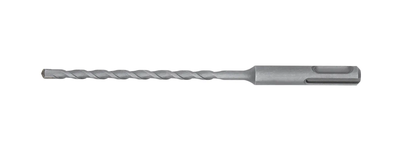A DEWALT SDS masonry drill bit with spiral flute and flat shank, shown against a white background.